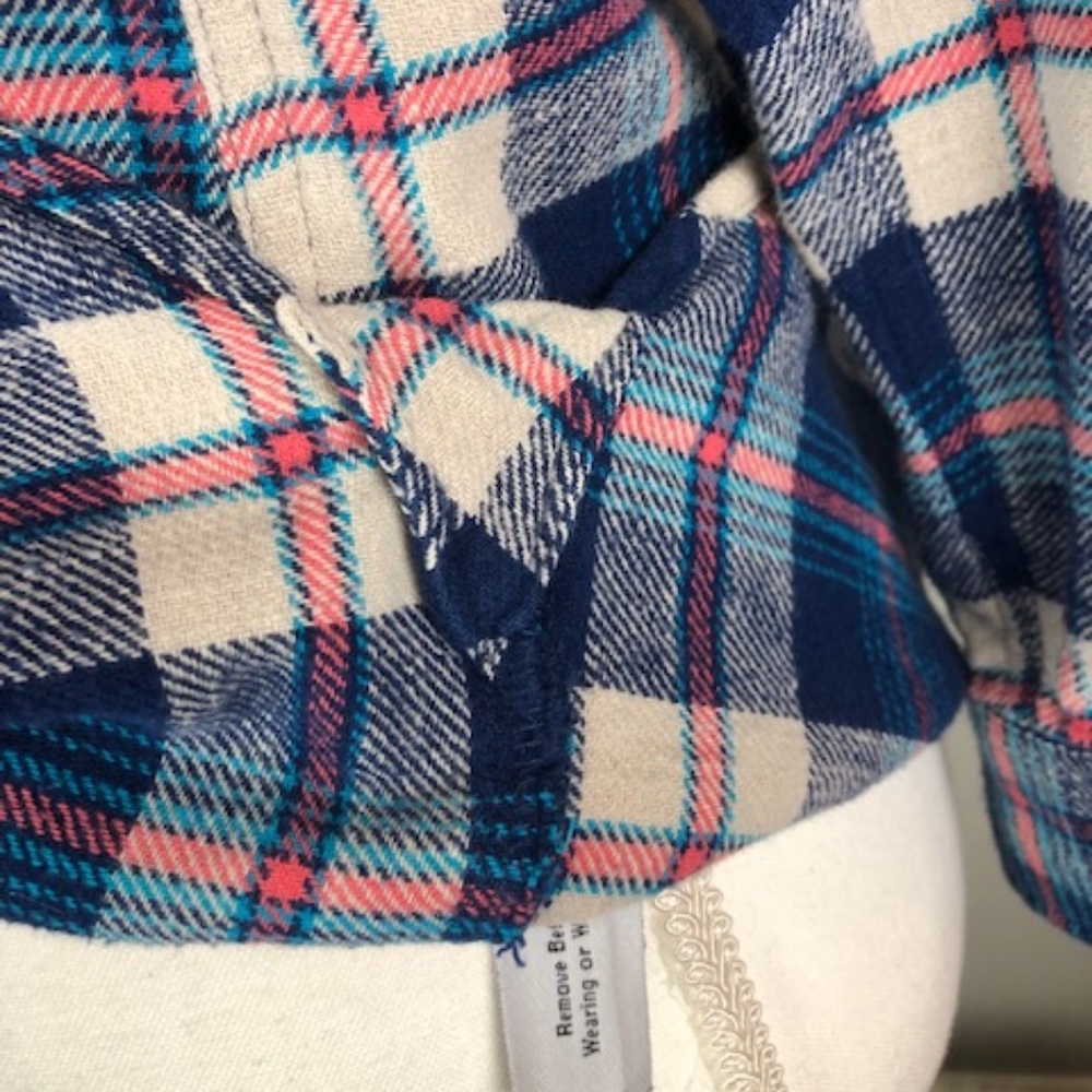 J.Crew Vintage 90s Blue  Plaid Sz 2 - Picture 8 of 10